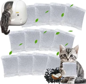 12 PCS Odor Eliminator for PuraMax Self-Cleaning Cat Litter Box, Natural Activated Charcoal Refills, Cat Toilet Odor Control, Cat Litter Deodorizer Compatible with PETKIT Automatic Litter Box