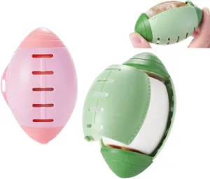 2PCS Rugby Shaped Reusable Lint Roller Ball Washable Sticky Gel Lint Roller, Portable Lint Ball Remover for Clothes and Pet Hair