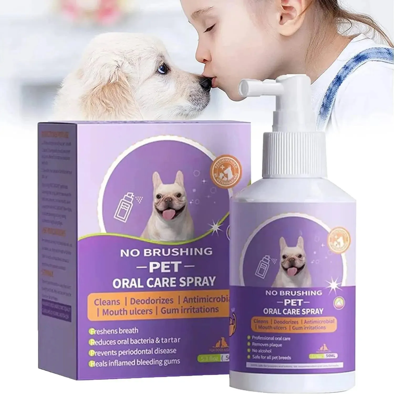 50 ML Pet Oral Cleanse Spray For Dogs And Cats Teeth - Cleaner & Deodorant
