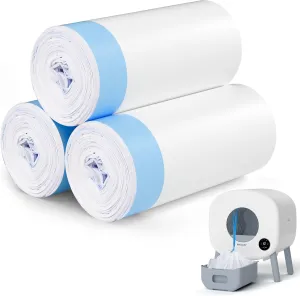 60 Count Automatic Litter Box BagsCat Litter Box Liners2-Rolls Waste Bag for Self Cleaning Box