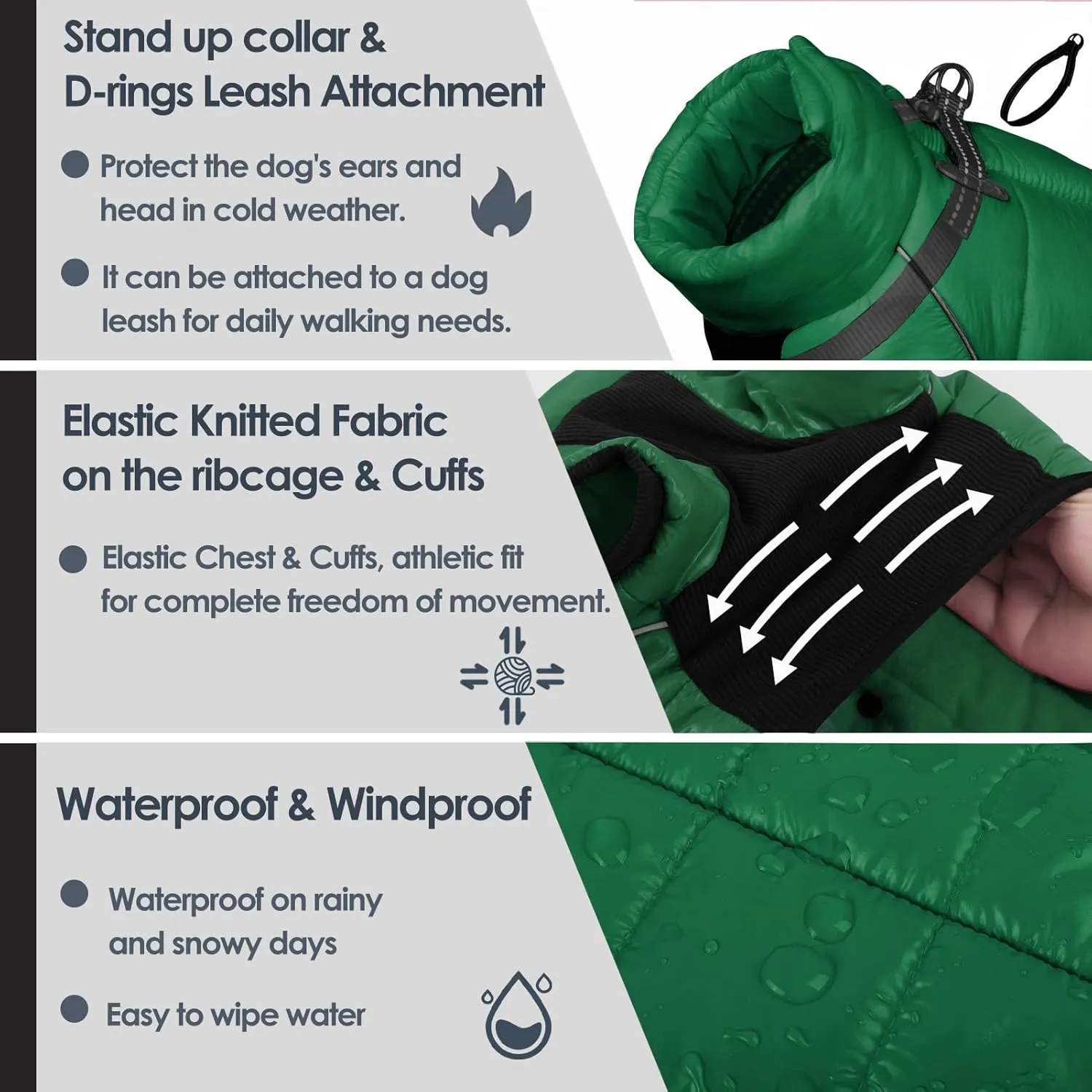 AOFITEE Dog Jacket - Fullbody Winter Snowsuit, Zip Up Fleece with Reflective Stripes, Waterproof & Windproof for Small Dogs 2XL