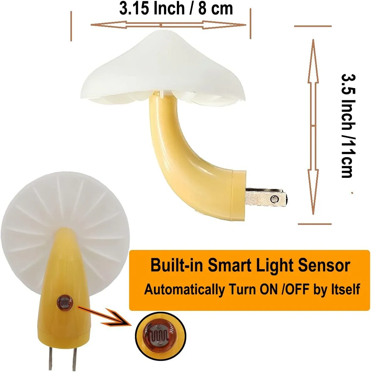 AUSAYE Sensor LED Night Light Plug in Lamp Mushroom Night Light 7-Color Changing Magic Mini Pretty Mushroom-Shaped Night Lights for Adults Kids NightLight