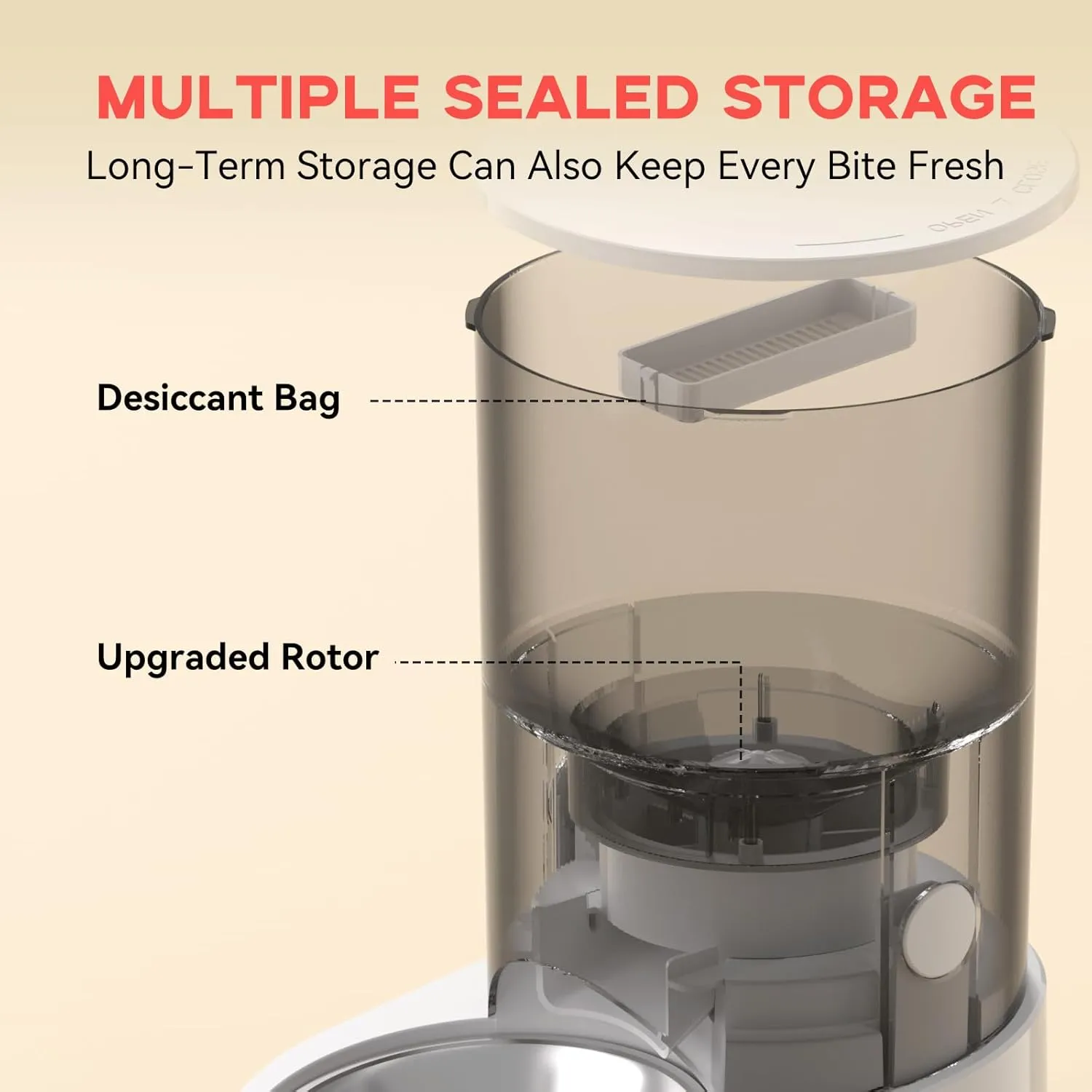 Automatic Cat Feeder with Rechargeable Battery WiFi App 4L Pet Feeder, AC Adapter 1-10 Meals/Day Airtight Dry Food Storage Easy Clean Multi-Cat Portions