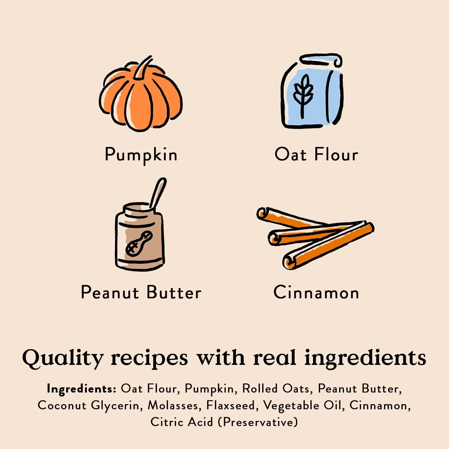 Bocces Bakery Pumpk'n Spice Treats for Dogs, Wheat-Free Everyday Dog Treats, Made with Real Ingredients, Baked in The USA, All-Natural Soft & Chewy Cookies, Pumpkin, Peanut Butter, & Cinnamon, 6 oz