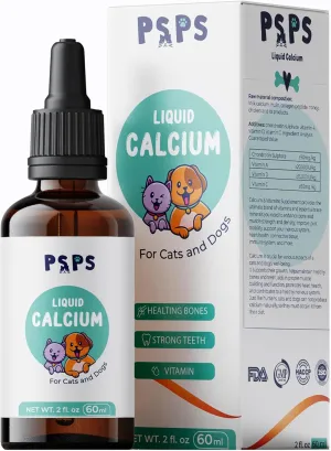 Calcium Liquid for Dogs & Cats - Multivitamin for Dog - Calcium for Dogs - Fortified Vitamins A, C & D - Bone & Teeth Health, Immune Support, and Overall Pet Wellness  2 Fl. Oz.