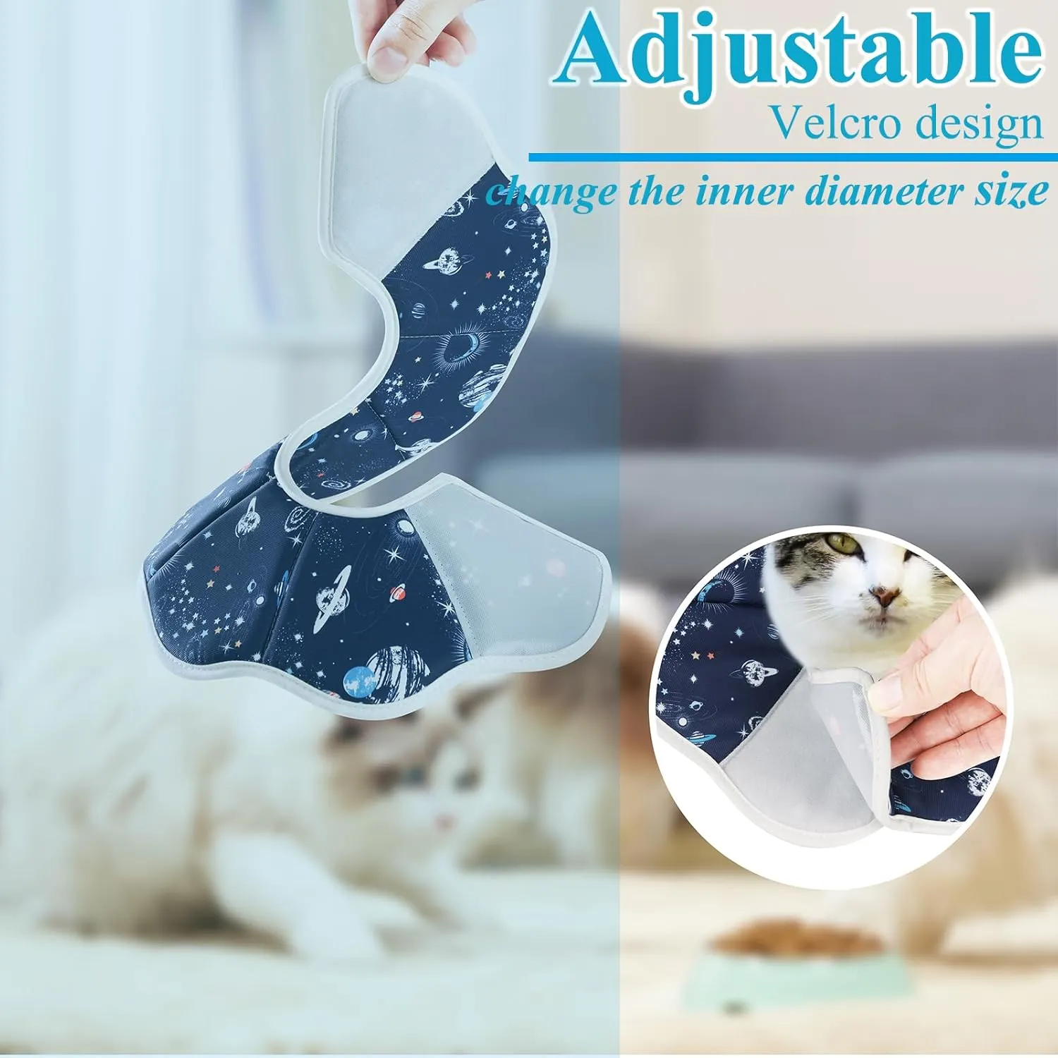 Cat Cone Collar Soft, Cat Recovery Collar to Stop Licking, Protective Cat Neck Cone After Surgery for Small Medium Cats Kittens Puppies