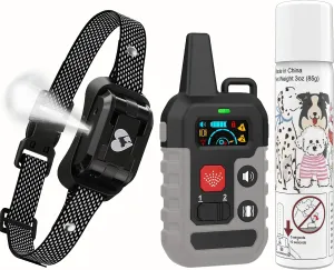 Citronella Dog Training Collar with Remote, 4 Modes Beep/Vibration/Spray/Spray Enhancement, Humane Safe Rechargeable Dog Bark Collar, IPX7 Waterproof Spray Collar, Range 300m Only Work with Remote