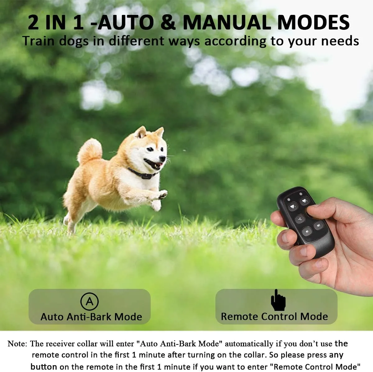Citronella Dog Training Collar with Remote, Auto   Manual 2 Modes, Spray   Beep Citronella Dog Bark Control Collar, No Electric Shock Humane Safe Rechargeable Waterproof Anti Bark Device for Dogs
