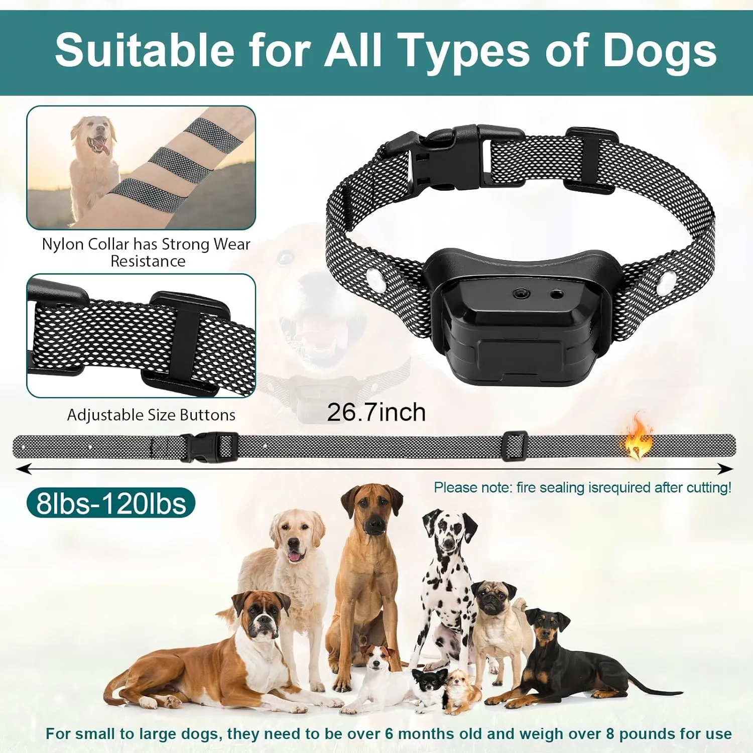 Citronella Training Collar [2*Collar, No Automatic] Citronella Dog Bark Collar with Beep/Vibration/Spray 4 Mode & 6 Adjustable Sensitivities, IPX7 Waterproof Safer for L/M/S Dogs Collar