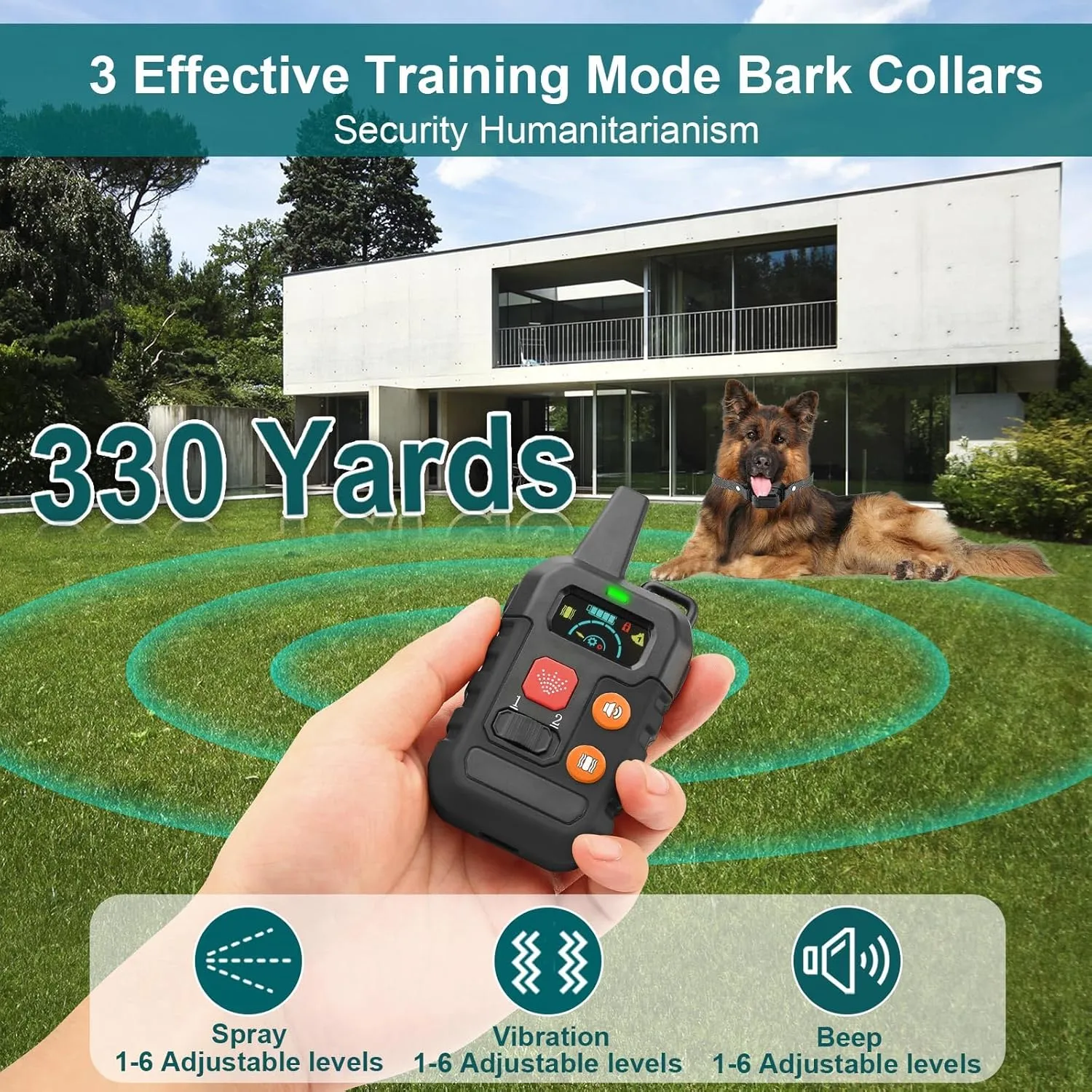 Citronella Training Collar [2*Collar, No Automatic] Citronella Dog Bark Collar with Beep/Vibration/Spray 4 Mode & 6 Adjustable Sensitivities, IPX7 Waterproof Safer for L/M/S Dogs Collar