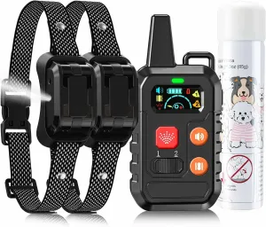Citronella Training Collar [2*Collar, No Automatic] Citronella Dog Bark Collar with Beep/Vibration/Spray 4 Mode & 6 Adjustable Sensitivities, IPX7 Waterproof Safer for L/M/S Dogs Collar