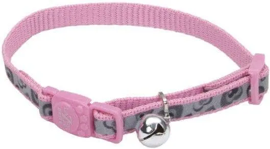 Coastal Pet Lazerbrite Reflective Breakaway Cat Collar Pink Heart - 12"L x 3/8"W