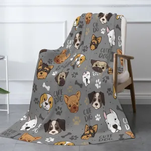 Cute Dogs Blanket Throw Blanket for Bed Soft Cozy Fluffy Couch Blankets Fleece Blanket Throw Gifts for Women Men Girls Boys 50"x40"