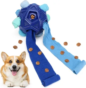 Dog Snuffle Ball, Dia 5.9", Puppy Treat Dispenser, Unbreakable Interactive Toy, Shuffle Sniffing Slow Feeder Puzzle Game, Upgrade Foraging Mat with Knot for Hide Seek Master, Small Medium Large Pets