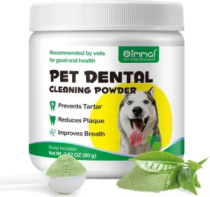 Dog Teeth Cleaning Dental Powder, Dental Powder for Dogs Teeth Breath Freshener, Plaque & Bad Breath Off Powder Dog Dental Care, Probiotics Teeth Cleaning Powder for Small, Medium and Large Dogs, 80g