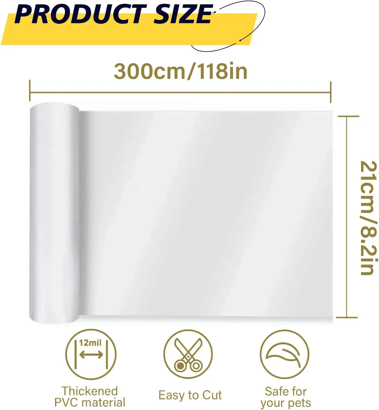 Door Protector from Dog Scratching - Cat Scratch Door Frame Single Side Adhesive Protector Anti Dog Scratch Door Guard for Dogs Clear - 118" x 8.2"