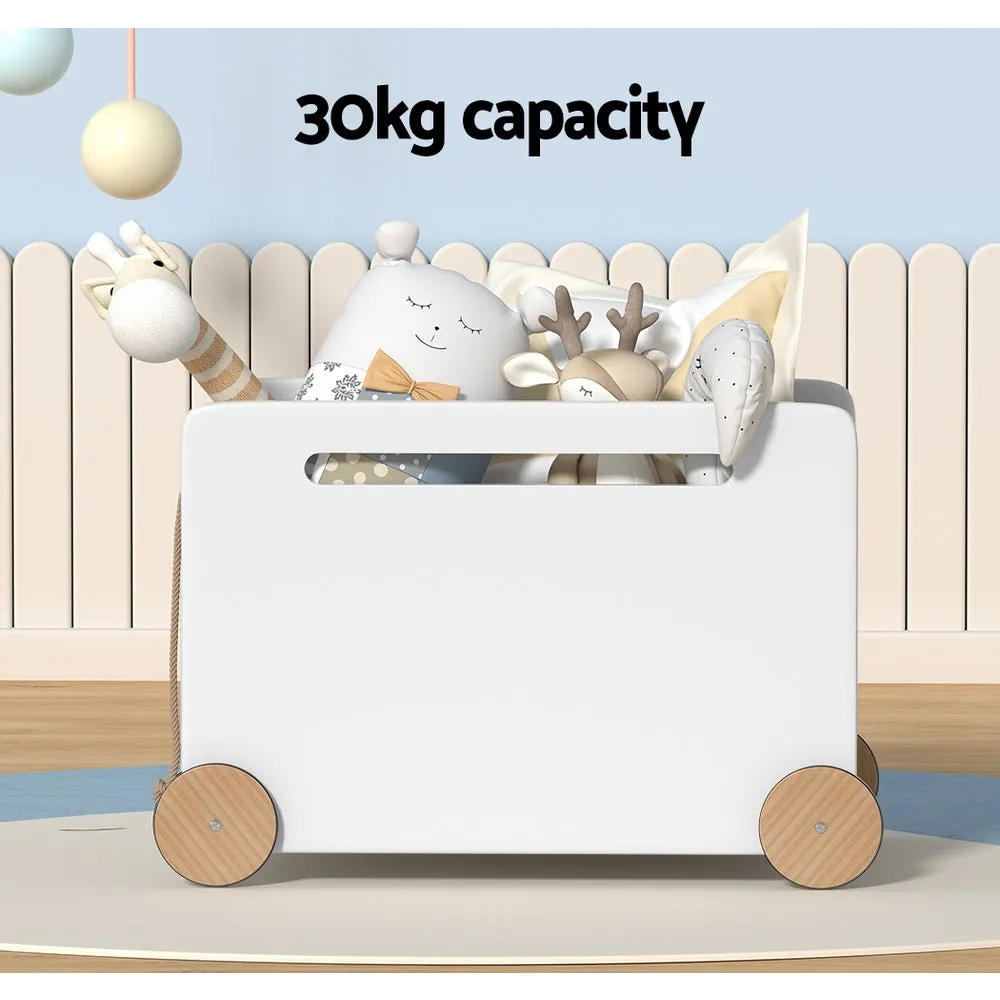 Durable Kids Toy Storage Box with Wheels & Handles - Keezi