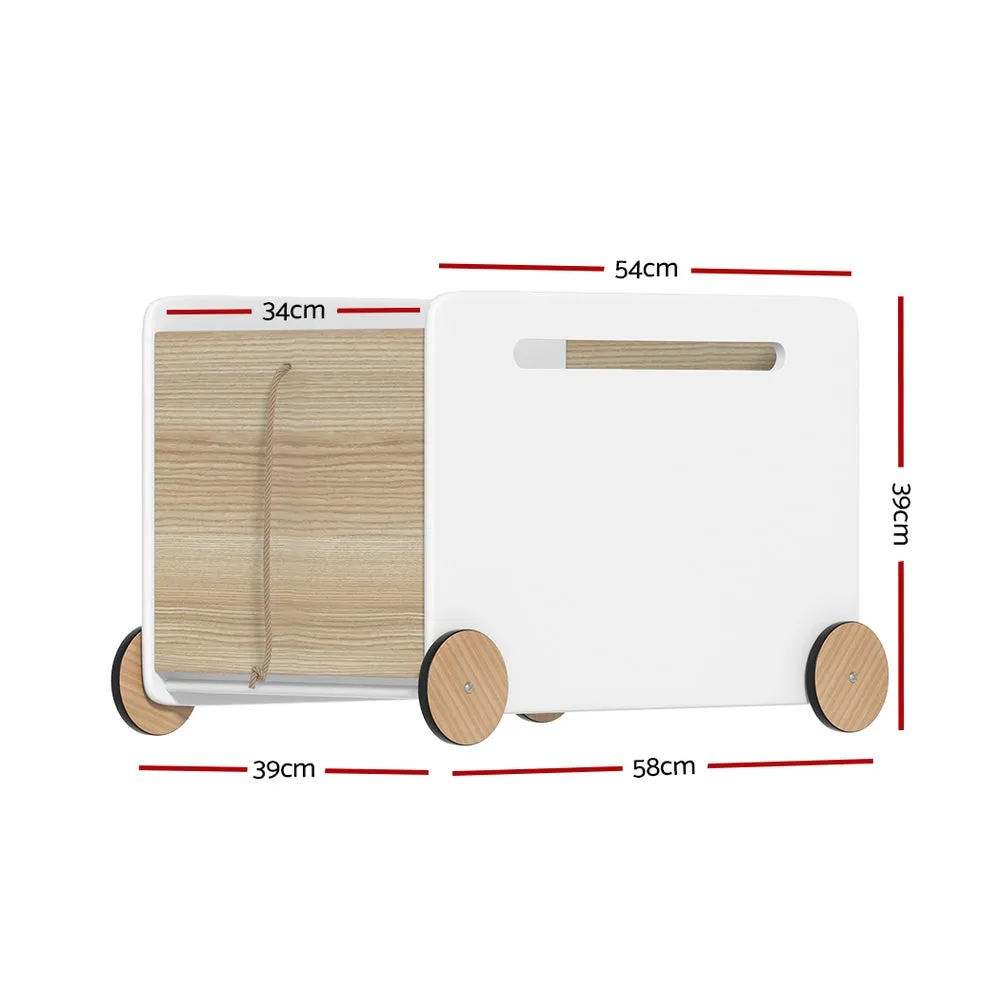 Durable Kids Toy Storage Box with Wheels & Handles - Keezi