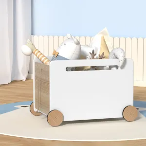 Durable Kids Toy Storage Box with Wheels & Handles - Keezi