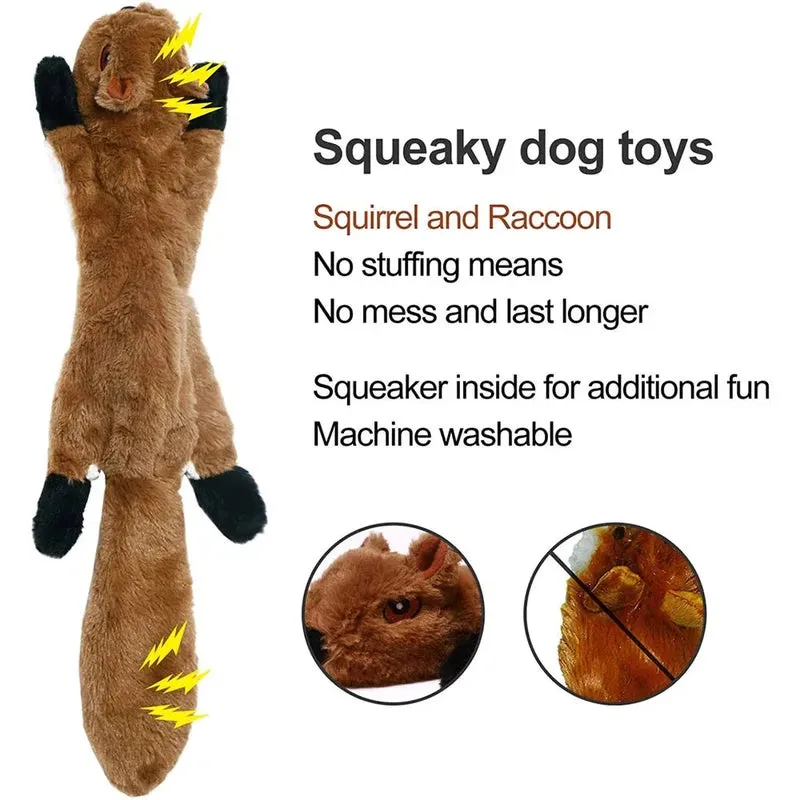 Durable Stuffing-Free Squeaky Dog Toy with Crinkle