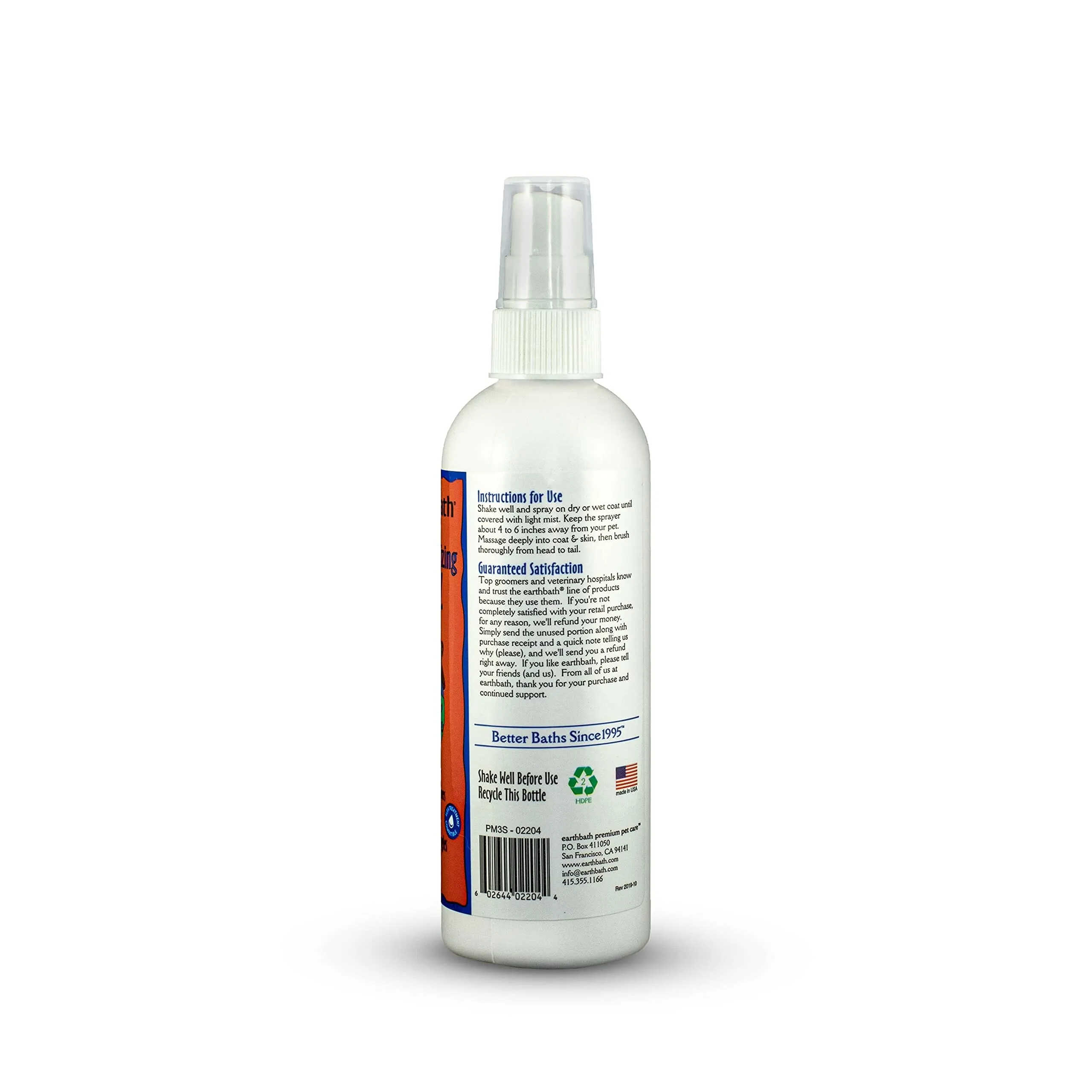 Earthbath Mango Tango 3-in-1 Deodorizing Detangling and Conditioning Spritz Dog Spray - 8 Oz