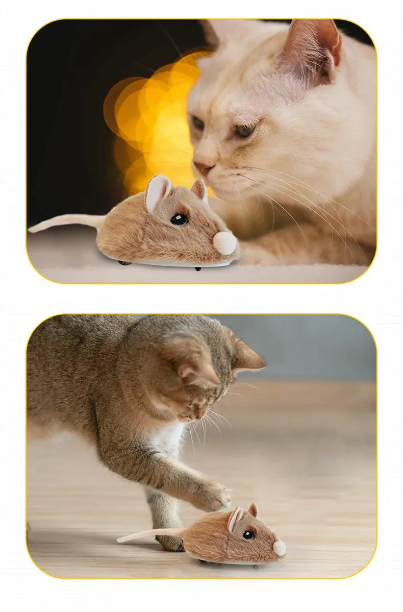 Electric Interactive Mouse Cat Toys Funny Plush Toy Smart Pet Interactive Movement Toys Fast Moving Pet Cat Accessories