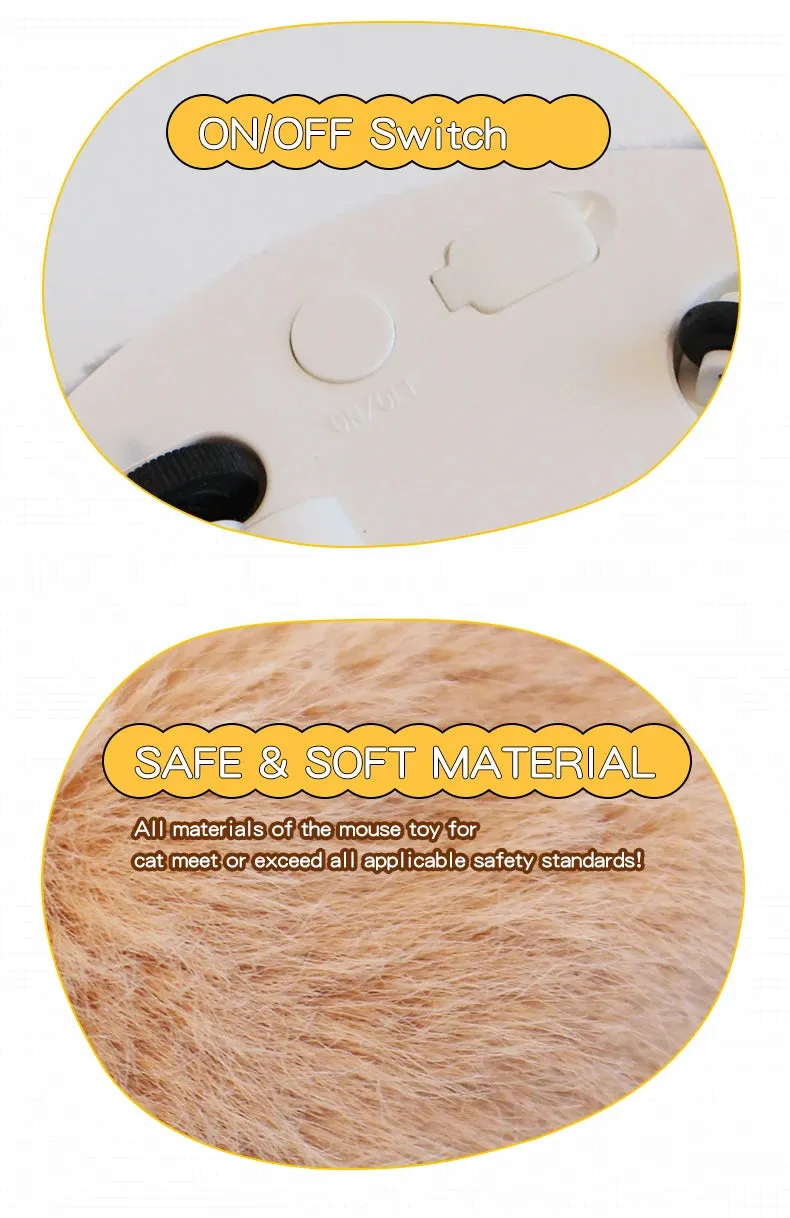 Electric Interactive Mouse Cat Toys Funny Plush Toy Smart Pet Interactive Movement Toys Fast Moving Pet Cat Accessories