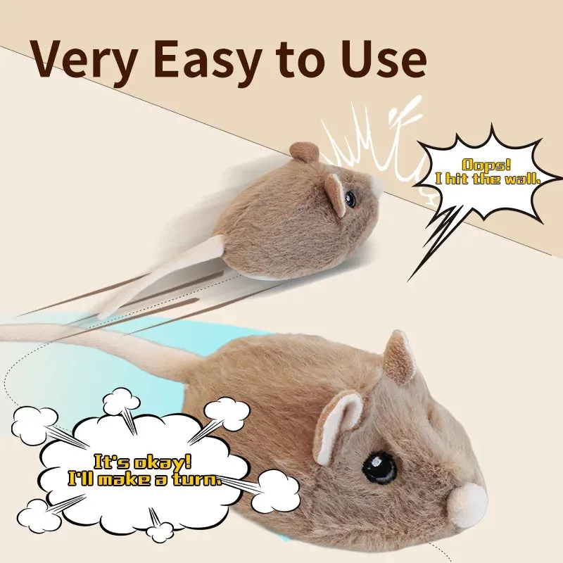 Electric Interactive Mouse Cat Toys Funny Plush Toy Smart Pet Interactive Movement Toys Fast Moving Pet Cat Accessories