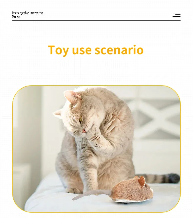 Electric Interactive Mouse Cat Toys Funny Plush Toy Smart Pet Interactive Movement Toys Fast Moving Pet Cat Accessories