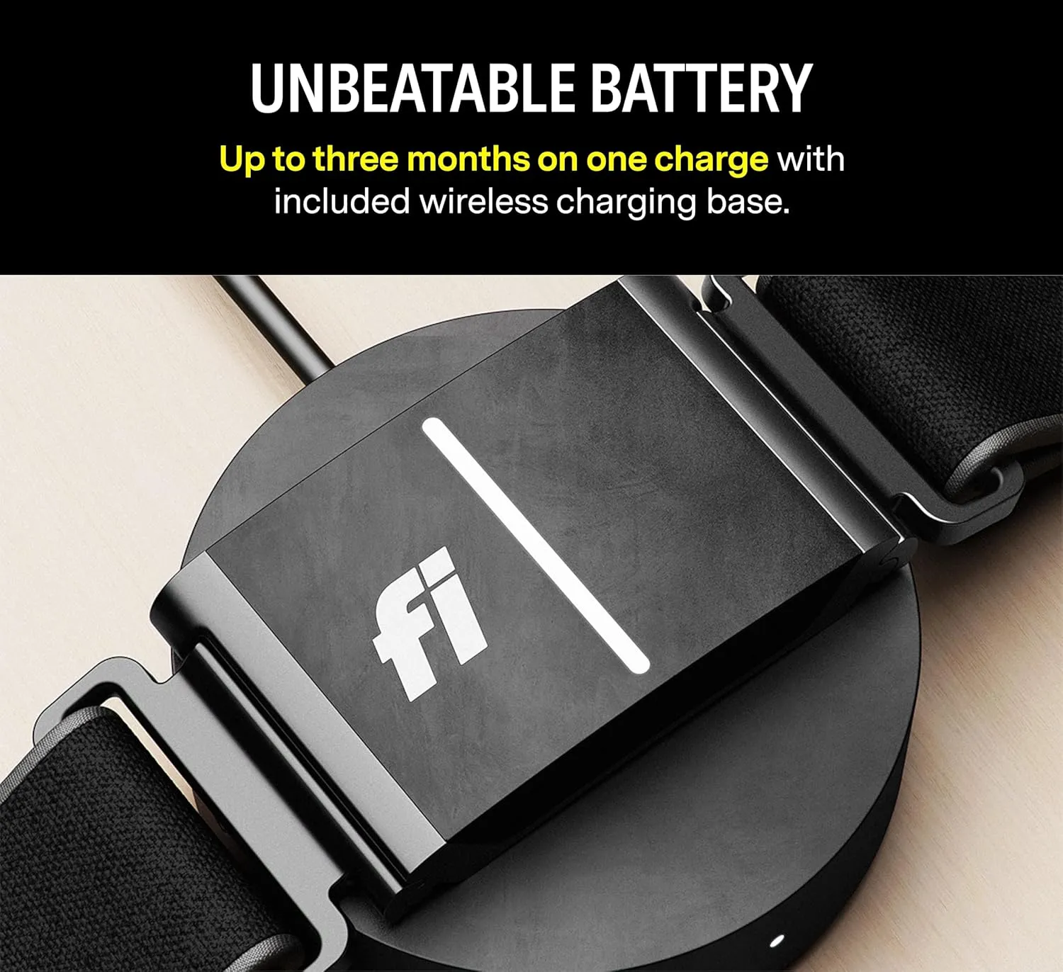 Fi Series 3 Smart Dog Collar - GPS Dog Tracker and Activity & Health Monitor, Waterproof, LED Light, Escape Alerts, Nationwide Coverage [Free 1 Year Membership] (Yellow, Medium)