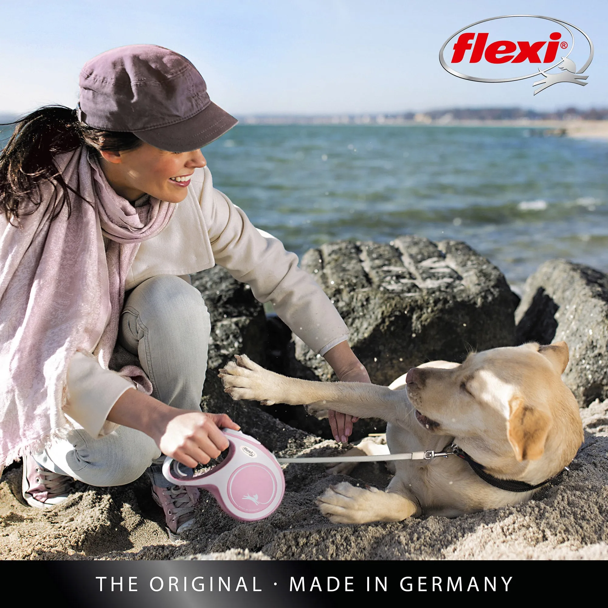 Flexi Comfort 10ft Tape Dog and Cat Leash in Black Grey XSM up to 26lbs