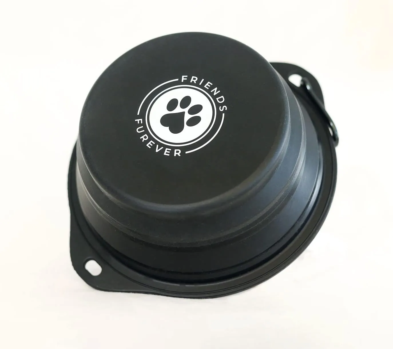 FRIENDS FUREVER Collapsible Dog Bowl (Black) - (850ml) - Premium Quality, Food Grade, Travel Bowl