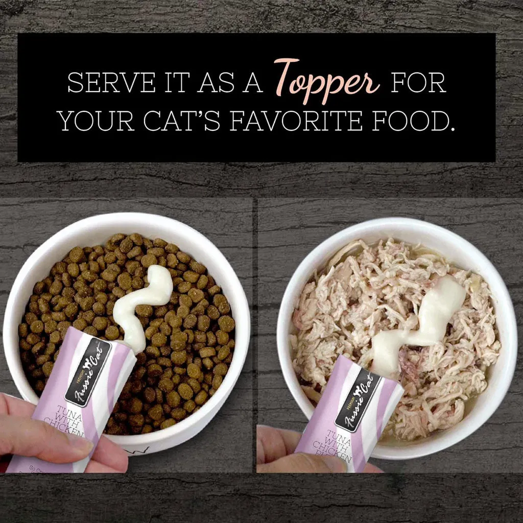 Fussie Cat Tuna with Chicken Puree Lickable Cat Treats, 0.5-oz x 4-tubes
