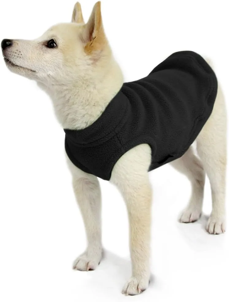 Gooby - Stretch Fleece Vest, Pullover Fleece Vest Jacket Sweater for Dogs, Black, X-Small
