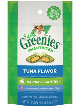 Greenies Feline Smartbites Hairball Control Treats Tuna Flavor