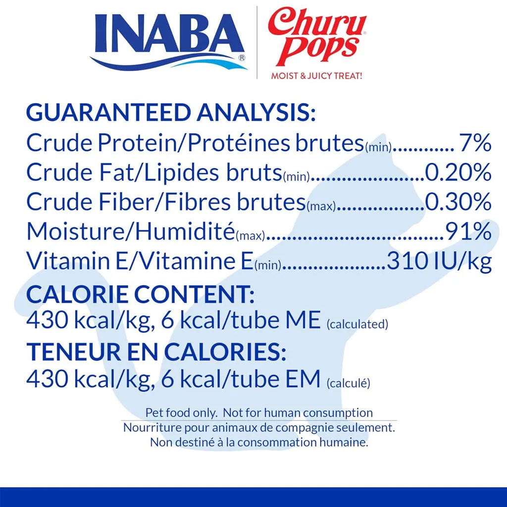 Inaba Churu Pops Tuna Recipe Lickable Cat Treats, 0.54 x 4-tubes