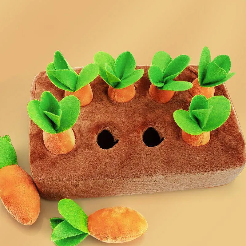 Interactive Carrot-Shaped Plush Radish Pulling Toy for Pets