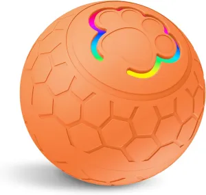 Interactive Shaky Ball Toy for Dogs and Cat  Newly Upgraded USB Rechargeable Smart Pet Ball for Small, Medium, and Large Dogs  Fun & Stimulating Interactive Dog Ball (Orange Automatic)