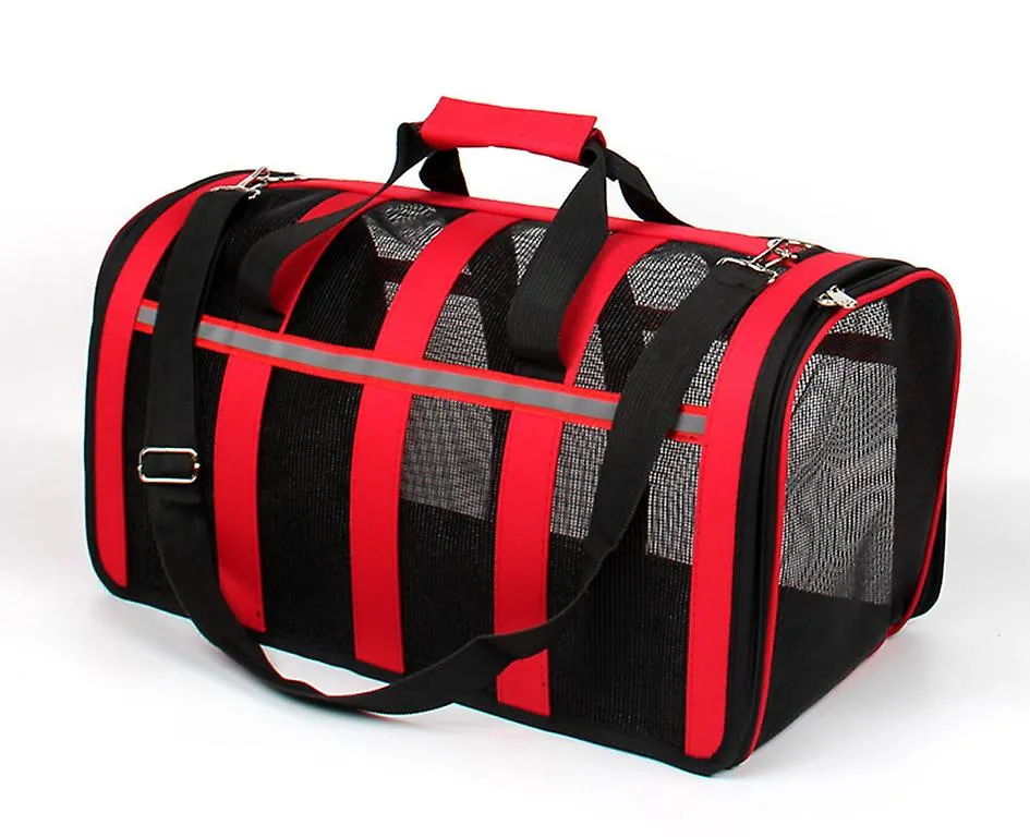 L 52*28*29cm red Portable pet outdoor mesh breathable backpack AZ15212