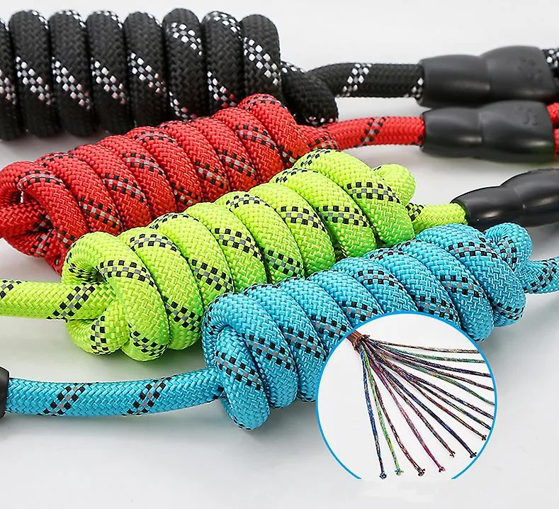 L black Pet leash, reflective nylon rock climbing round rope dog leash, dog leash AZ19384
