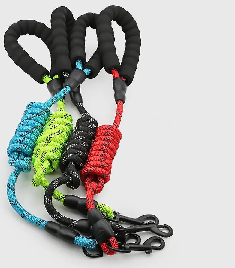 L black Pet leash, reflective nylon rock climbing round rope dog leash, dog leash AZ19384