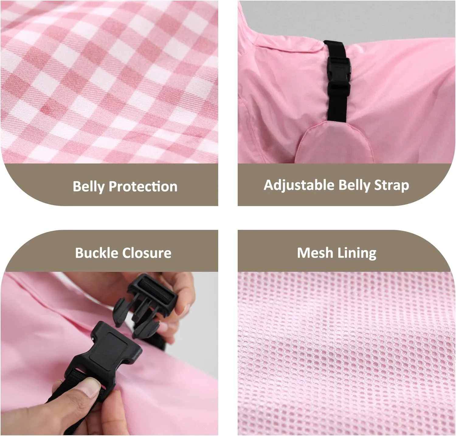 MAMORE Dog Raincoat Waterproof, Lightweight Adjustable Dog Rain Coat Hooded Poncho with Reflective Strip for Large Medium Small Dogs (Pink, XXX-Large)