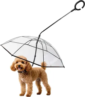 NAMSAN Clear Umbrella for Dogs Small, Doggy Umbrella Leash for Rain Walking, Small Dog Umbrella with Adjustable Leash, Self-Assembly