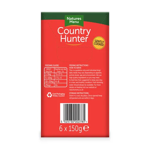 Natures Menu Country Hunter Superfood Grain Free Beef Wet Dog Food Pouches 6 x 150g