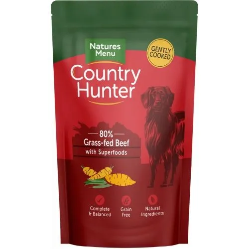 Natures Menu Country Hunter Superfood Grain Free Beef Wet Dog Food Pouches 6 x 150g