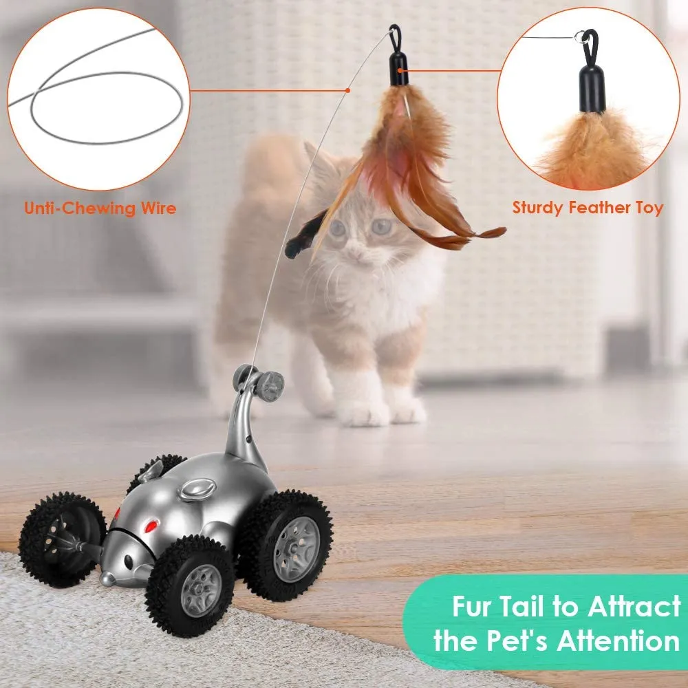 New Version Mouse Shape Interactive,Rat Sound Chaser Prank Car For Kitten