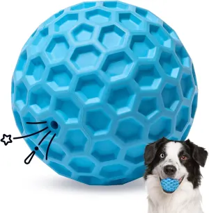Nobleza Squeaky Dog Ball, Durable Bouncy Floatable Dog Balls for Chewing and Teeth Cleaning, Interactive Natural Rubber Lightweight Dog Toy Ball for Small and Medium Dogs, 3.15 in, Blue