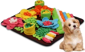 ORIA Snuffle Mat for Dogs, Interactive Sniff Mat for Slow Eating and Keep Busy, Dog Puzzle Toy for Boredom, Encourages Natural Foraging Skills, for Dogs Cats Rabbits, 15.4x15.4''