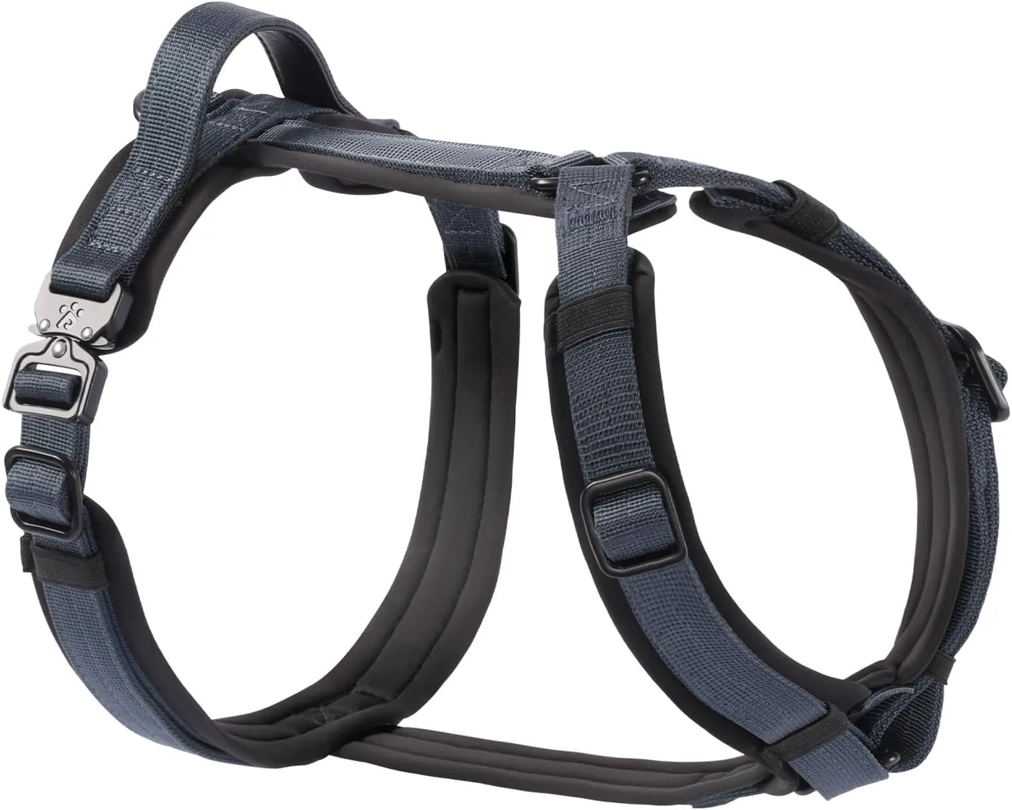 PawsPassion Dog Harness for Large Dogs, Chew-Proof Metal Hardware, Easy Walk Dog Harness, Ergonomic Y-Shaped Design, Soft Padding, Padded Handle, Durable High-Tensile Nylon (Nightfall, L)