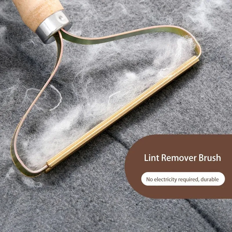 Pet Lint Hair Remover Brush with Wood Handle